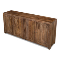 Traditional Four-Door Sideboard, 71 in – Walnut-Finish Mango - additional view