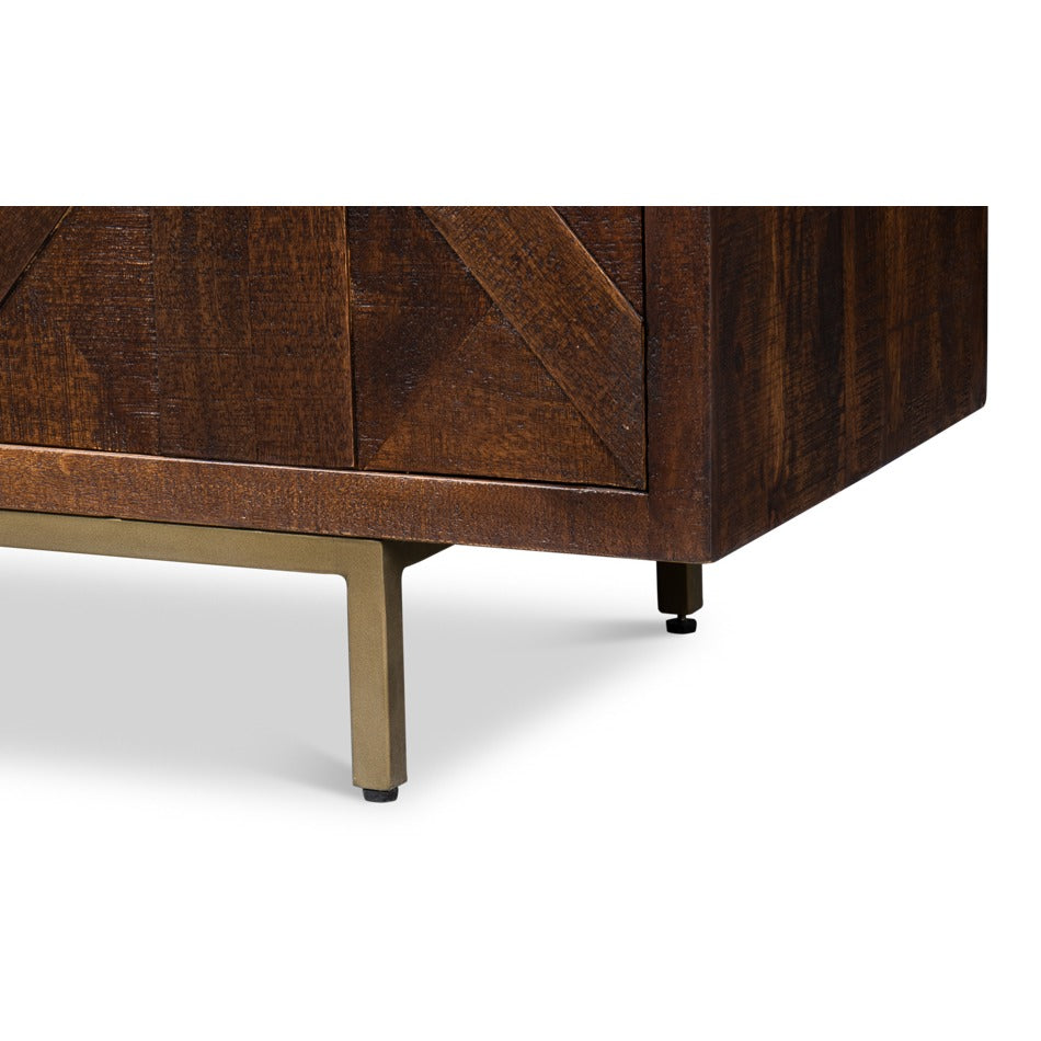 Transitional Four-Door Sideboard, 80" – Geometric Inlay Lattice Front - additional view