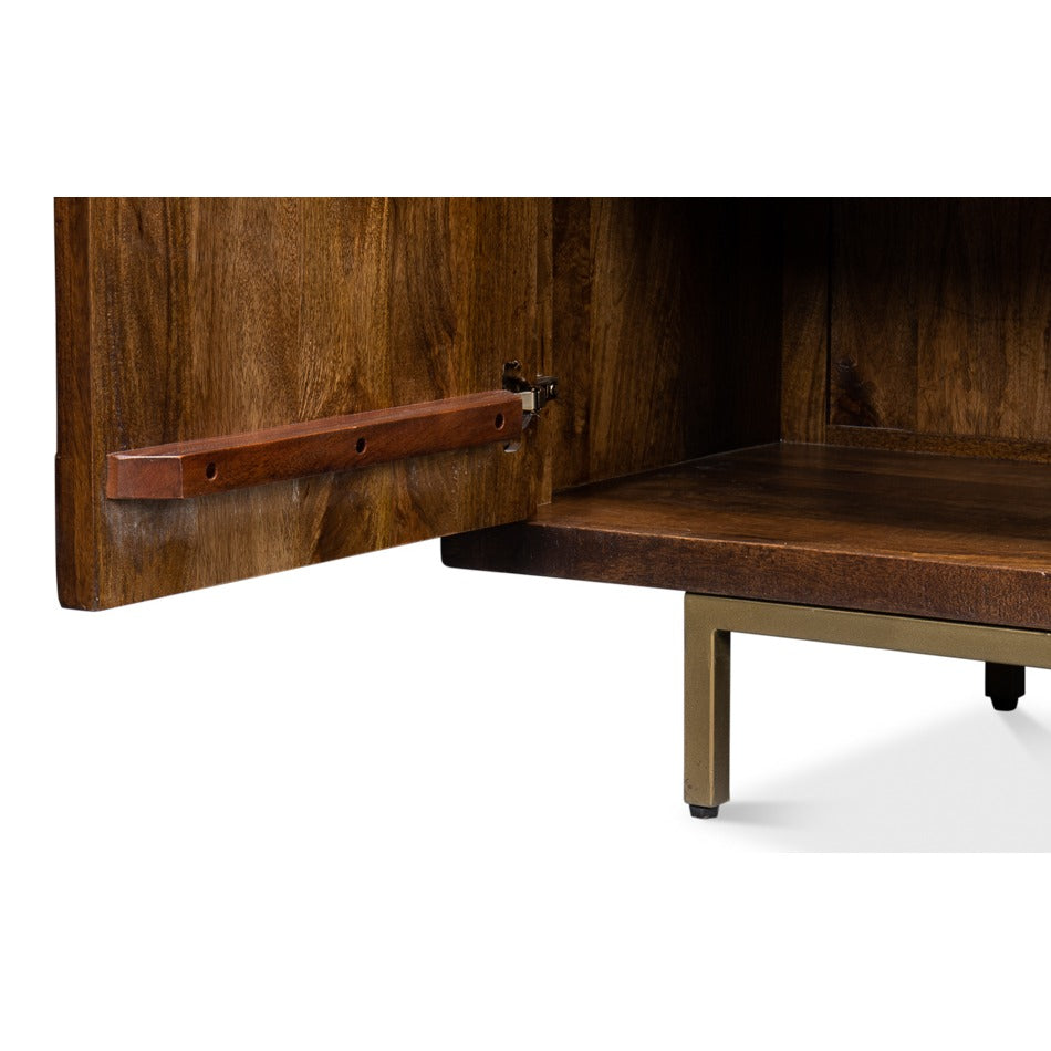 Transitional Four-Door Sideboard, 80" – Geometric Inlay Lattice Front - additional view
