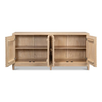 Carved Four-Door Sideboard, 76 in – Sunburst Panels in Natural Mango - additional view