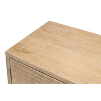 Carved Four-Door Sideboard – Tan Mango Wood with Scalloped Relief Front - additional view