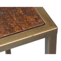 Mango Wood End Table with Gold Iron Base - additional view