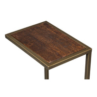 Mango Wood End Table with Gold Iron Base - additional view
