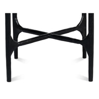 Marble Top Round End Table with Forged Iron Base - additional view