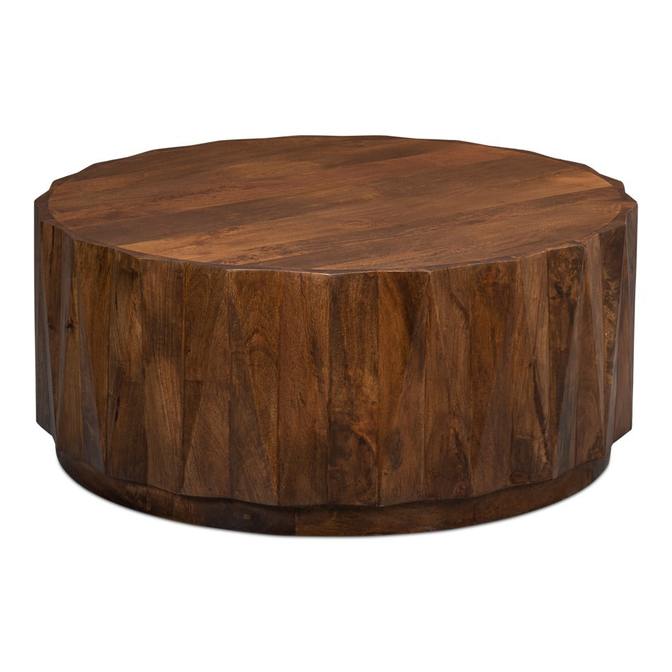Organic Modern Round Cocktail Table – Pedestal Base - additional view