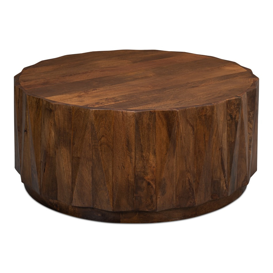 Organic Modern Round Cocktail Table – Pedestal Base - additional view