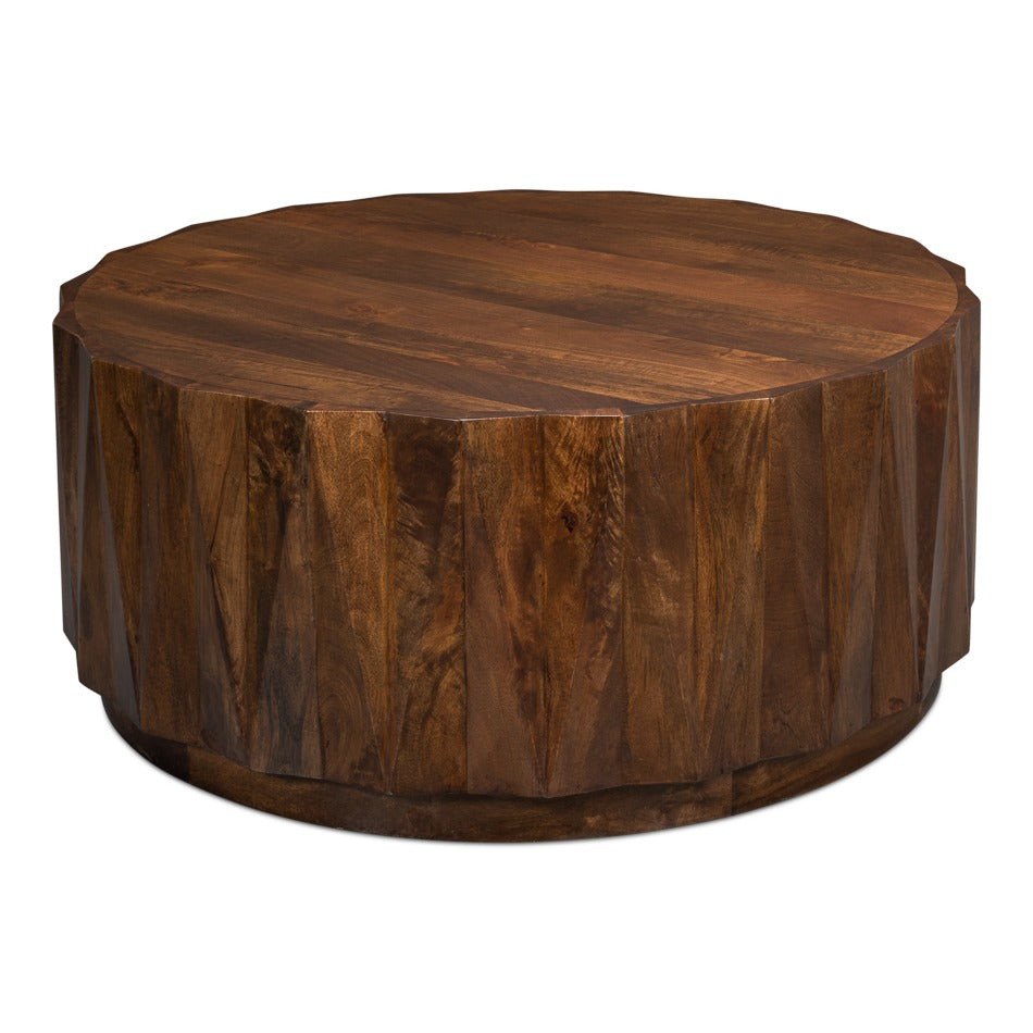 Organic Modern Round Cocktail Table – Pedestal Base - additional view