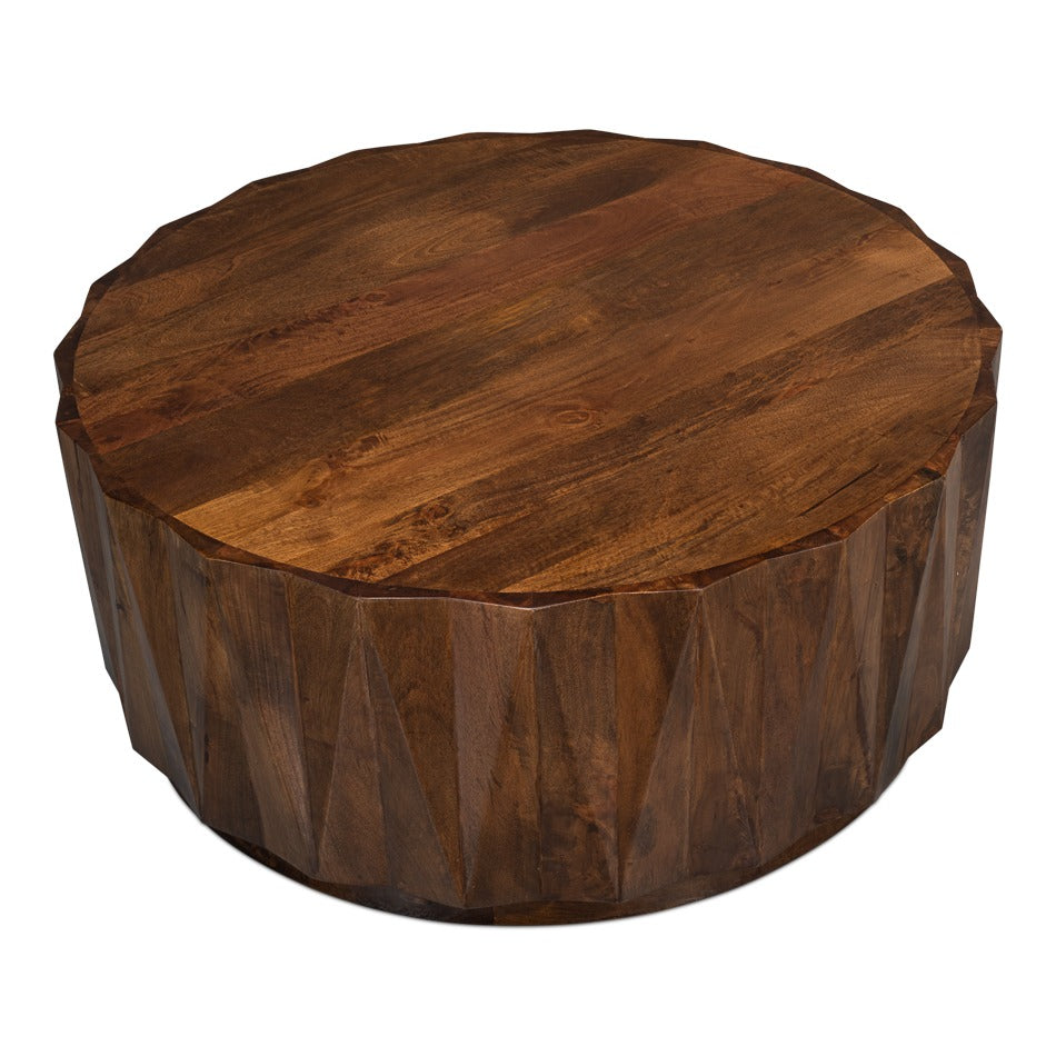 Organic Modern Round Cocktail Table – Pedestal Base - additional view
