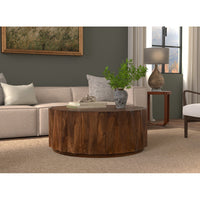 Organic Modern Round Cocktail Table – Pedestal Base - additional view