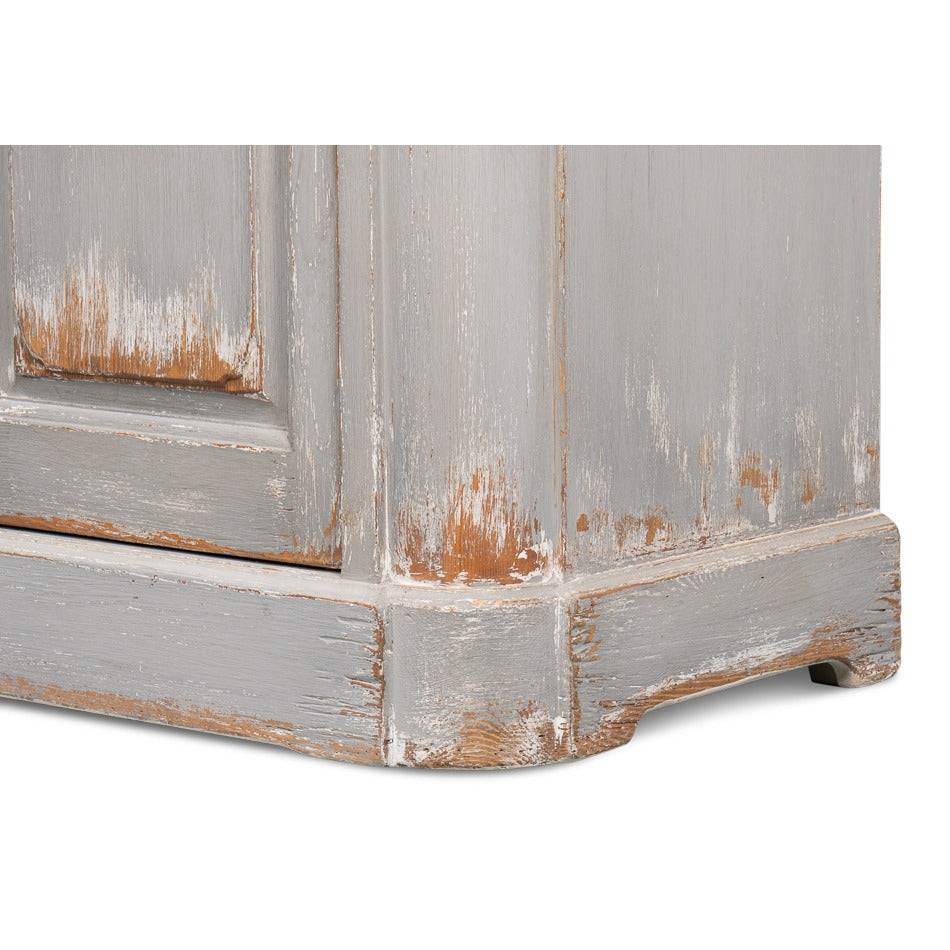 Large French Provincial Sideboard, 119" - Distressed Grey Pine with Natural Wood Top - additional view