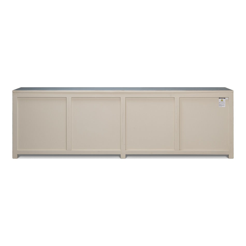 Farmhouse Eight-Door Sideboard, 122" – Distressed Blue-Grey Reclaimed Pine - additional view