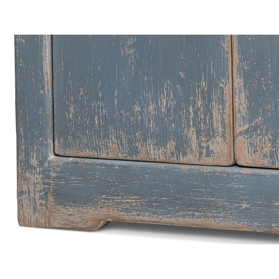 Farmhouse Eight-Door Sideboard, 122" – Distressed Blue-Grey Reclaimed Pine - additional view