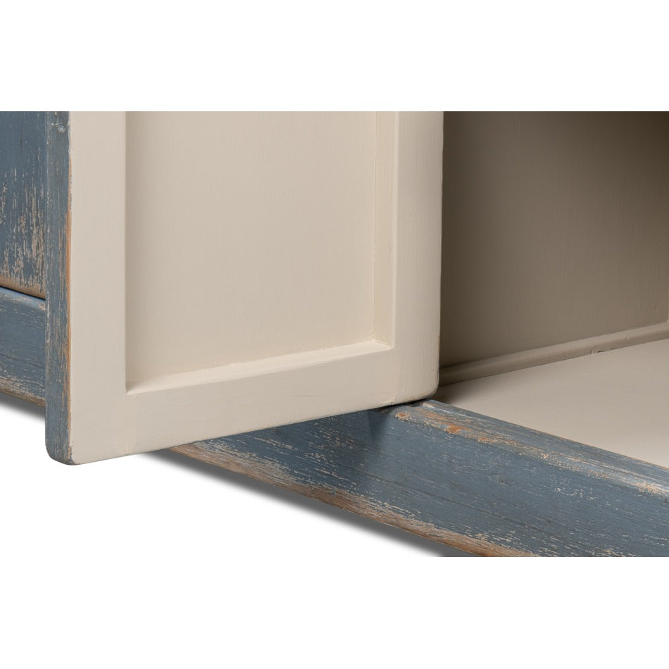 Farmhouse Eight-Door Sideboard, 122" – Distressed Blue-Grey Reclaimed Pine - additional view