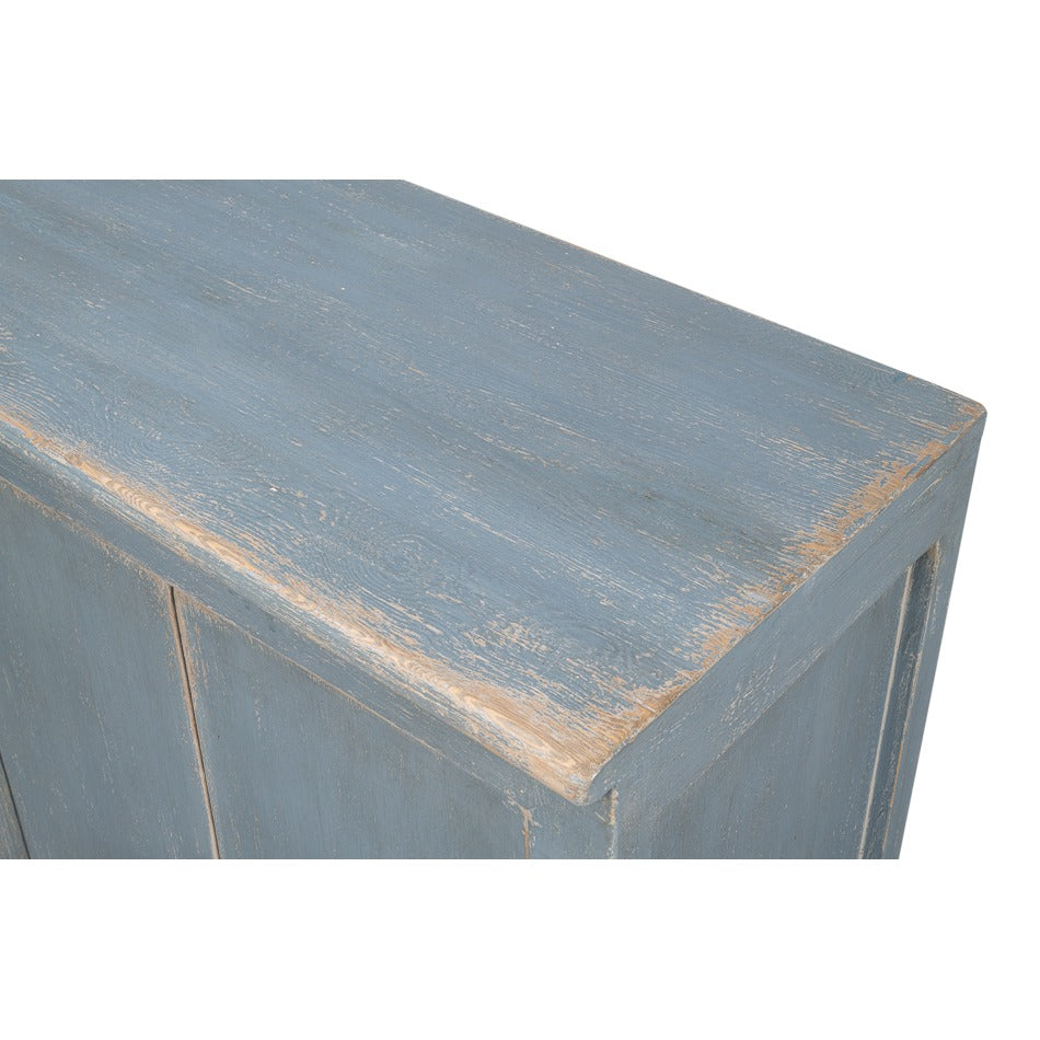Farmhouse Eight-Door Sideboard, 122" – Distressed Blue-Grey Reclaimed Pine - additional view