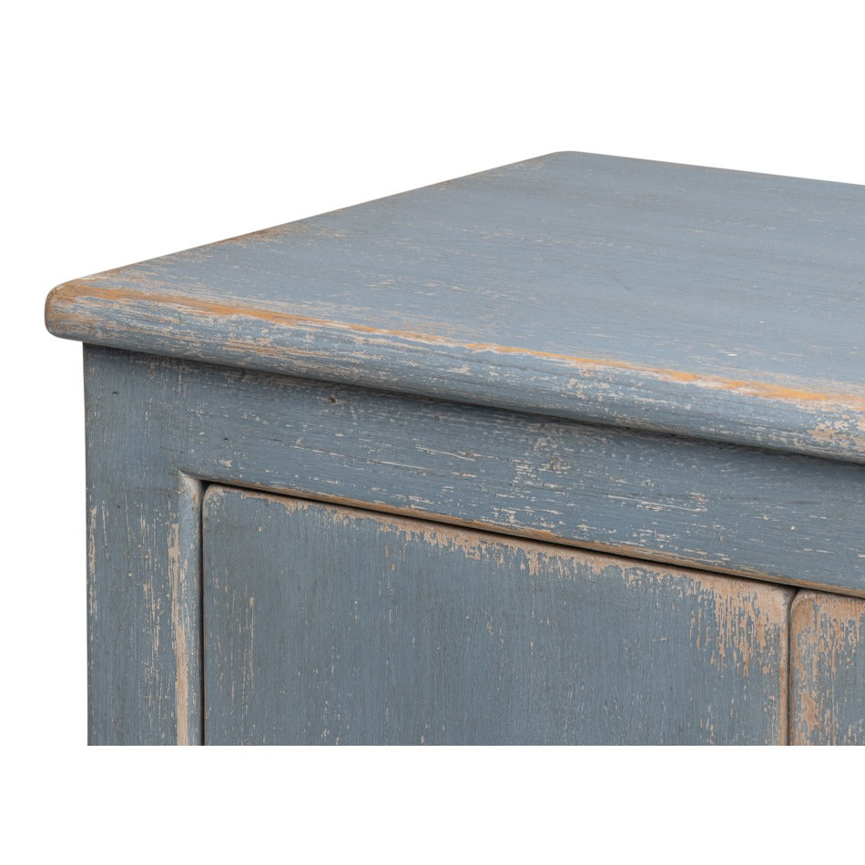 Farmhouse Eight-Door Sideboard, 122" – Distressed Blue-Grey Reclaimed Pine - additional view