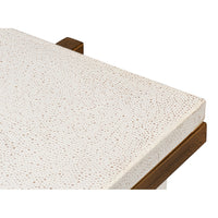 Transitional Two-Door Chest – Soft White Leather-Wrapped Case with Wood Trim - additional view
