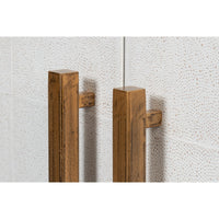 Transitional Two-Door Chest – Soft White Leather-Wrapped Case with Wood Trim - additional view