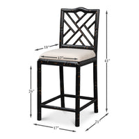 Dimension drawing for Black Wood Stool