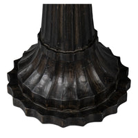 Inlaid Mango Wood Round Pedestal End Table - additional view