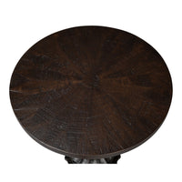 Inlaid Mango Wood Round Pedestal End Table - additional view