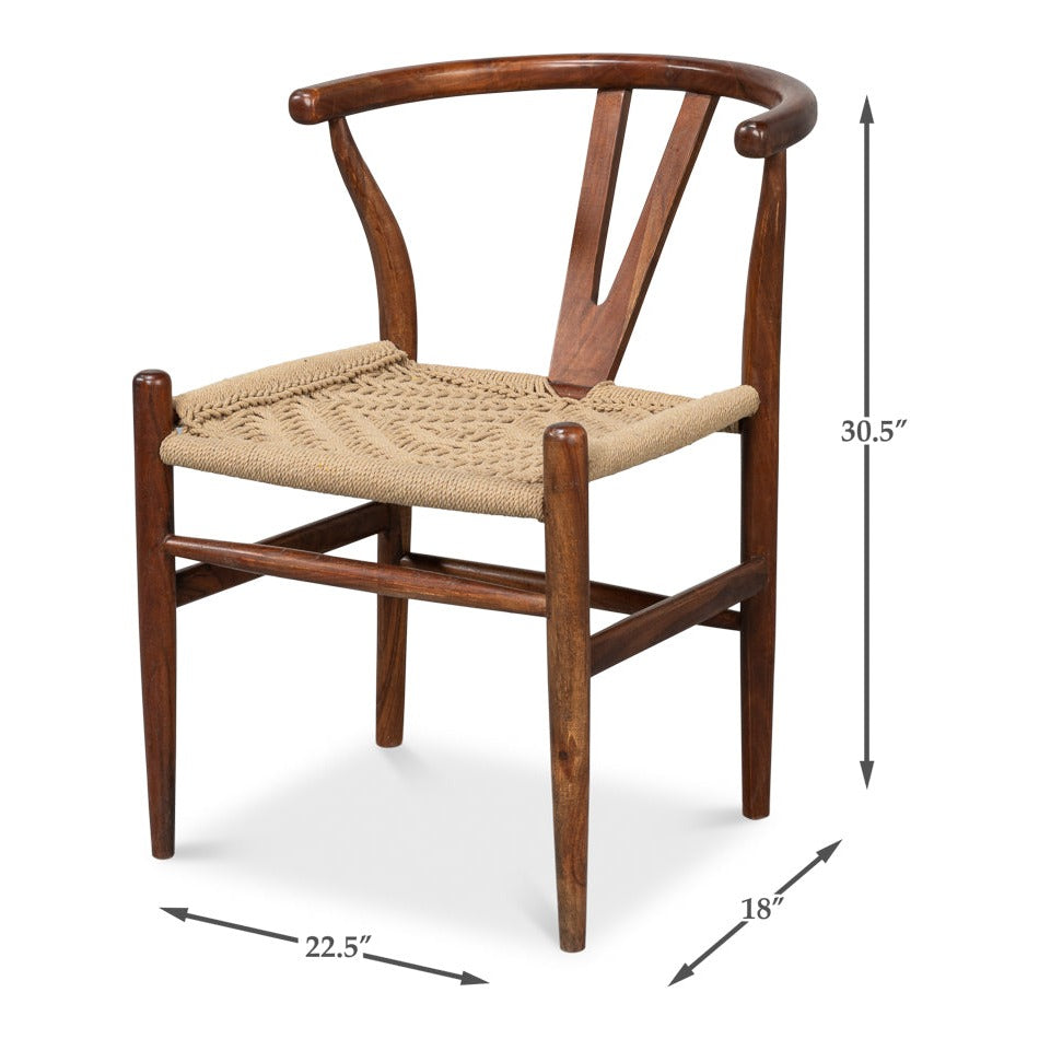 Dimension drawing for Classic Chinese Brown Wood Chair