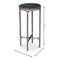 Iron End Table with Marble Top - dimension drawing