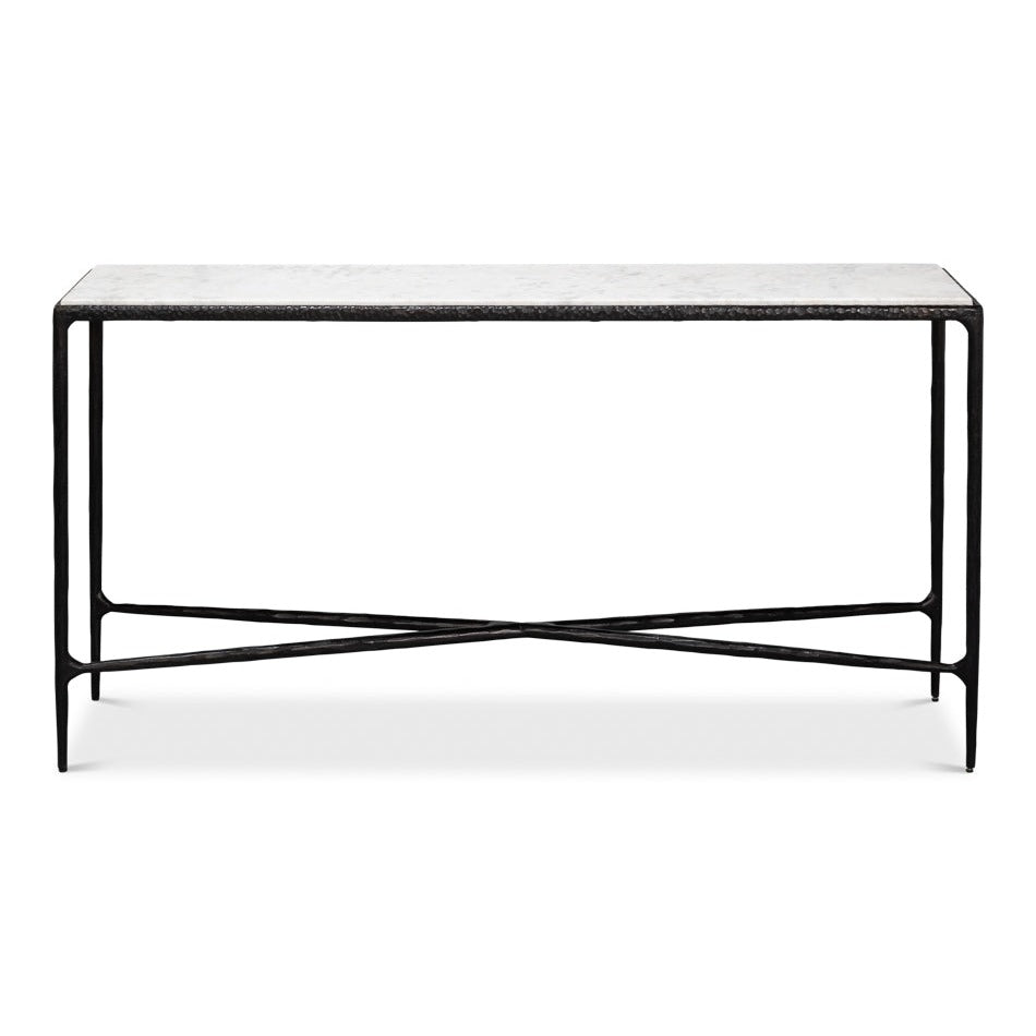 Additional view of Black Marble Console Table
