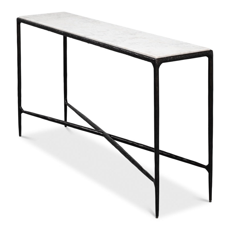 Additional view of Black Marble Console Table