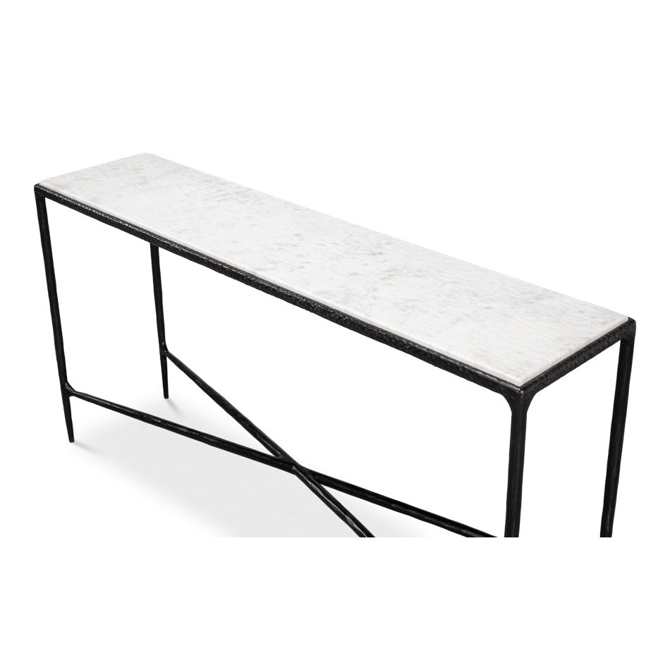 Additional view of Black Marble Console Table
