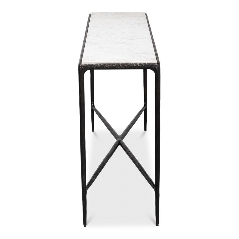 Additional view of Black Marble Console Table