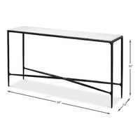 Dimension drawing for Black Marble Console Table