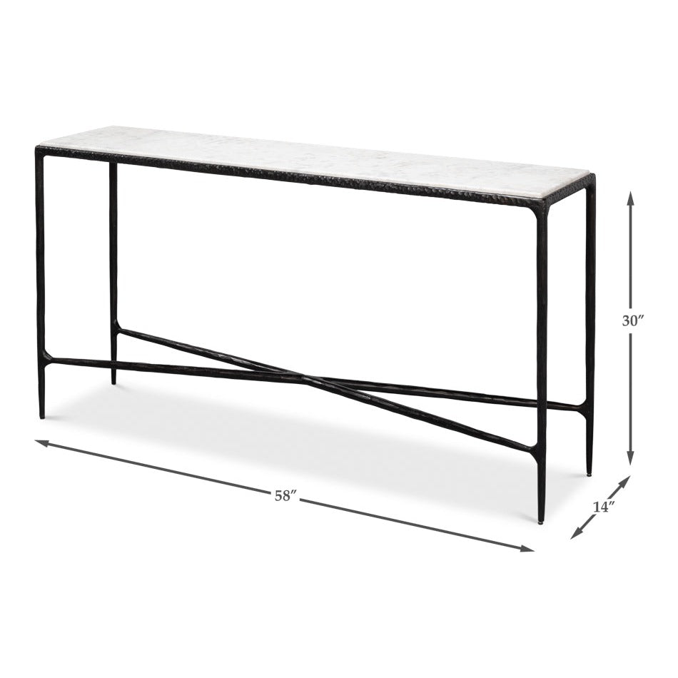 Dimension drawing for Black Marble Console Table
