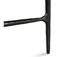 Round Marble-Top Side Table with Forged Iron Base - additional view