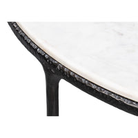 Round Breakfast Table with Marble Top, 42 in – Forged Iron Base - additional view