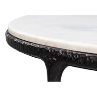 Round Breakfast Table with Marble Top, 42 in – Forged Iron Base - additional view