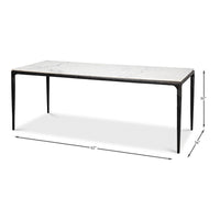 Modern Iron and Marble Dining Table
