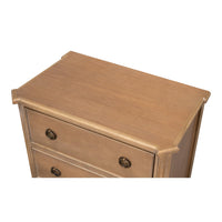 Neoclassical Three-Drawer Chest, 26 in – Brown Tulipwood with Ring Pulls - additional view