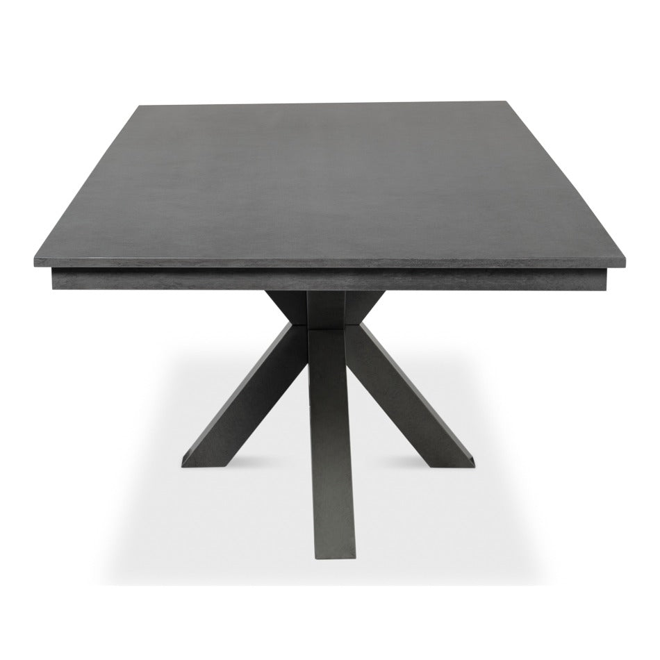 Stone Gray Dining Table with Starburst Pedestal Base - additional view