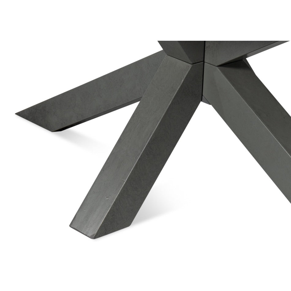 Stone Gray Dining Table with Starburst Pedestal Base - additional view