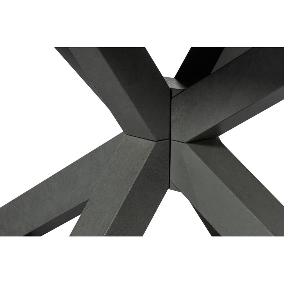 Stone Gray Dining Table with Starburst Pedestal Base - additional view