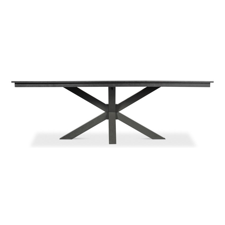 Stone Gray Dining Table with Starburst Pedestal Base - additional view