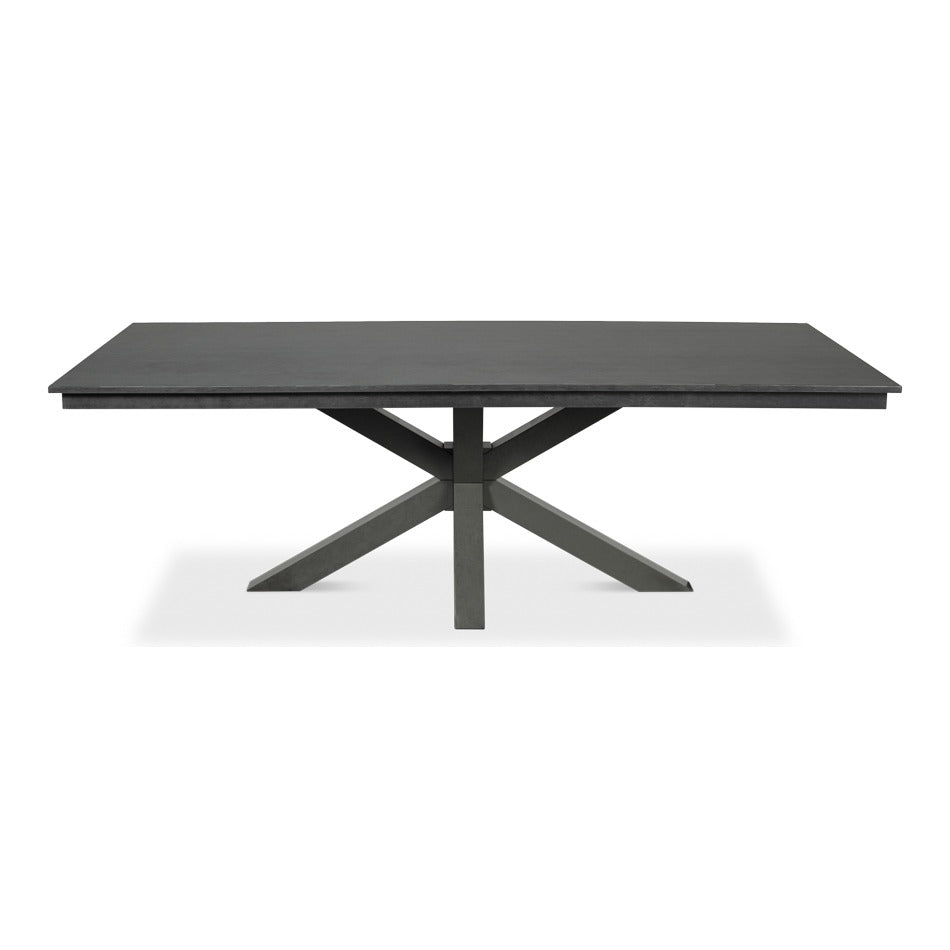 Stone Gray Dining Table with Starburst Pedestal Base - additional view