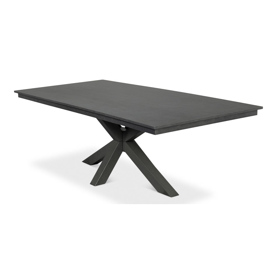 Stone Gray Dining Table with Starburst Pedestal Base - additional view