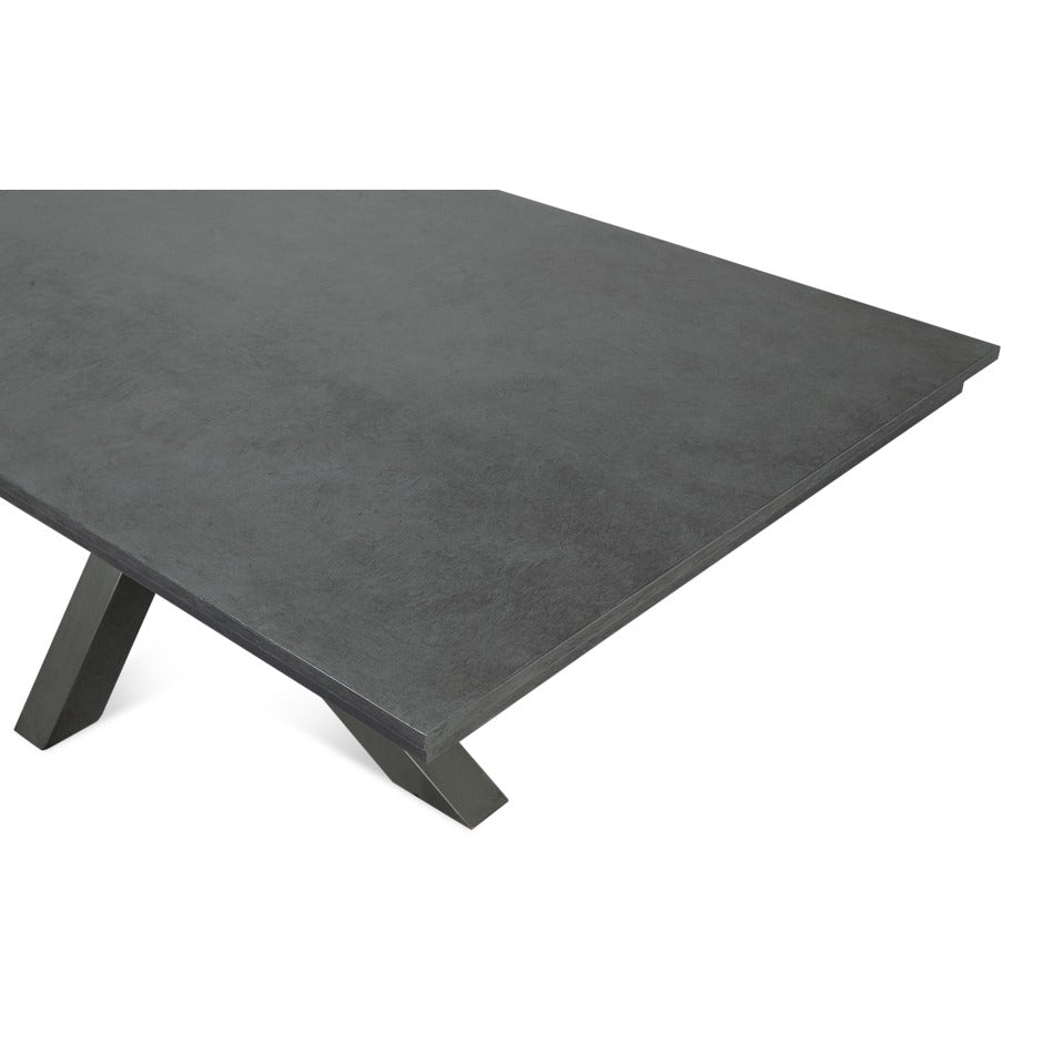 Stone Gray Dining Table with Starburst Pedestal Base - additional view