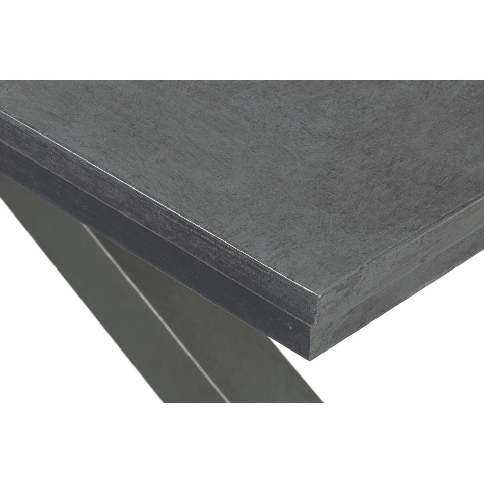 Stone Gray Dining Table with Starburst Pedestal Base - additional view