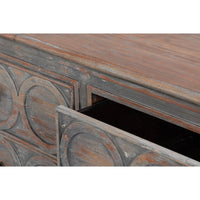 Rustic French Carved Sideboard – Distressed Finish, 6 Drawers - additional view