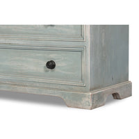 Whitewashed Acacia Chest of Drawers, Blue Gray – 2-Over-3 Paneled - additional view