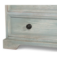 Whitewashed Acacia Chest of Drawers, Blue Gray – 2-Over-3 Paneled - additional view