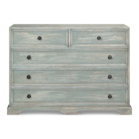 Whitewashed Acacia Chest of Drawers, Blue Gray – 2-Over-3 Paneled - additional view