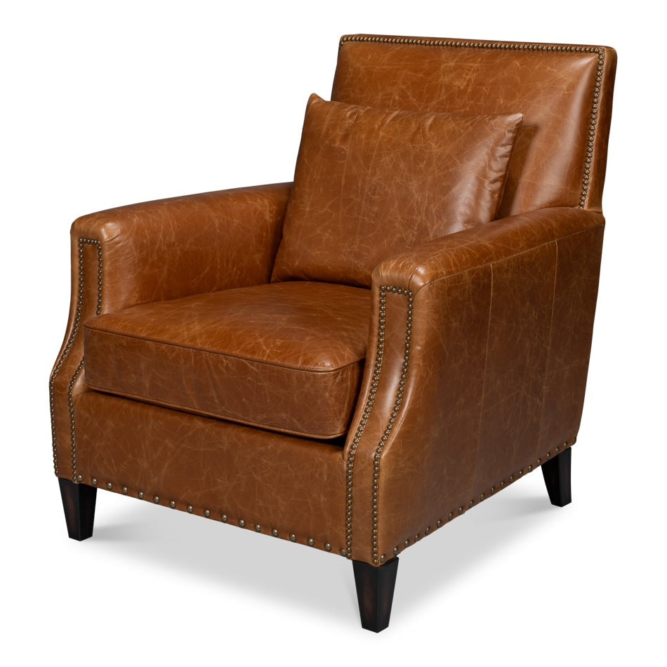 Contemporary Brown Leather Chair